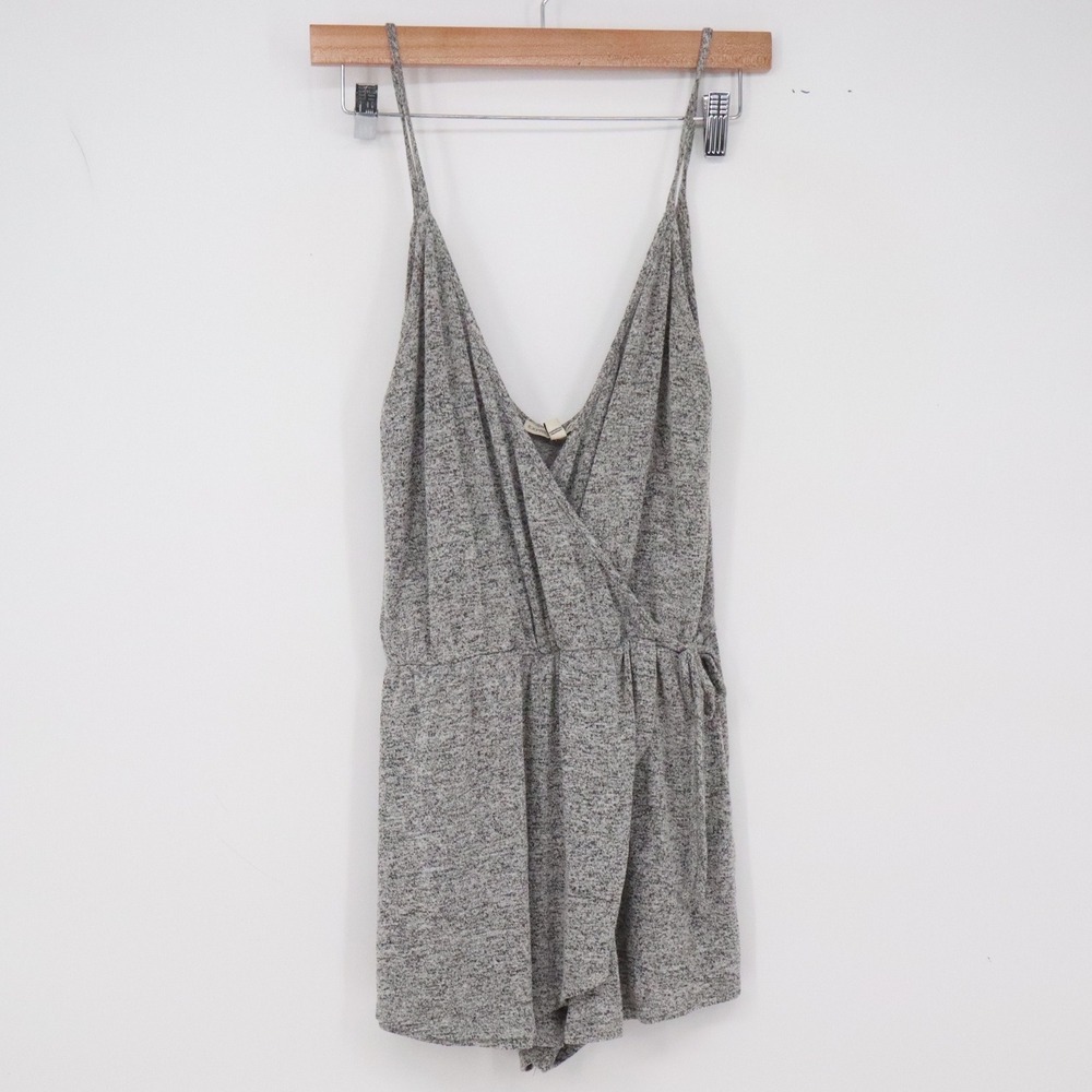 Express Romper Womens XS One Eleven Grey Heathered Surplice Knit Excellent